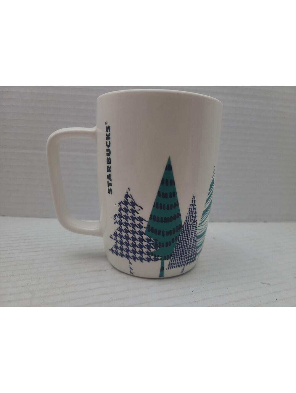 Starbucks 2017 Christmas Pine Trees Festive Holiday Ceramic Coffee Mug